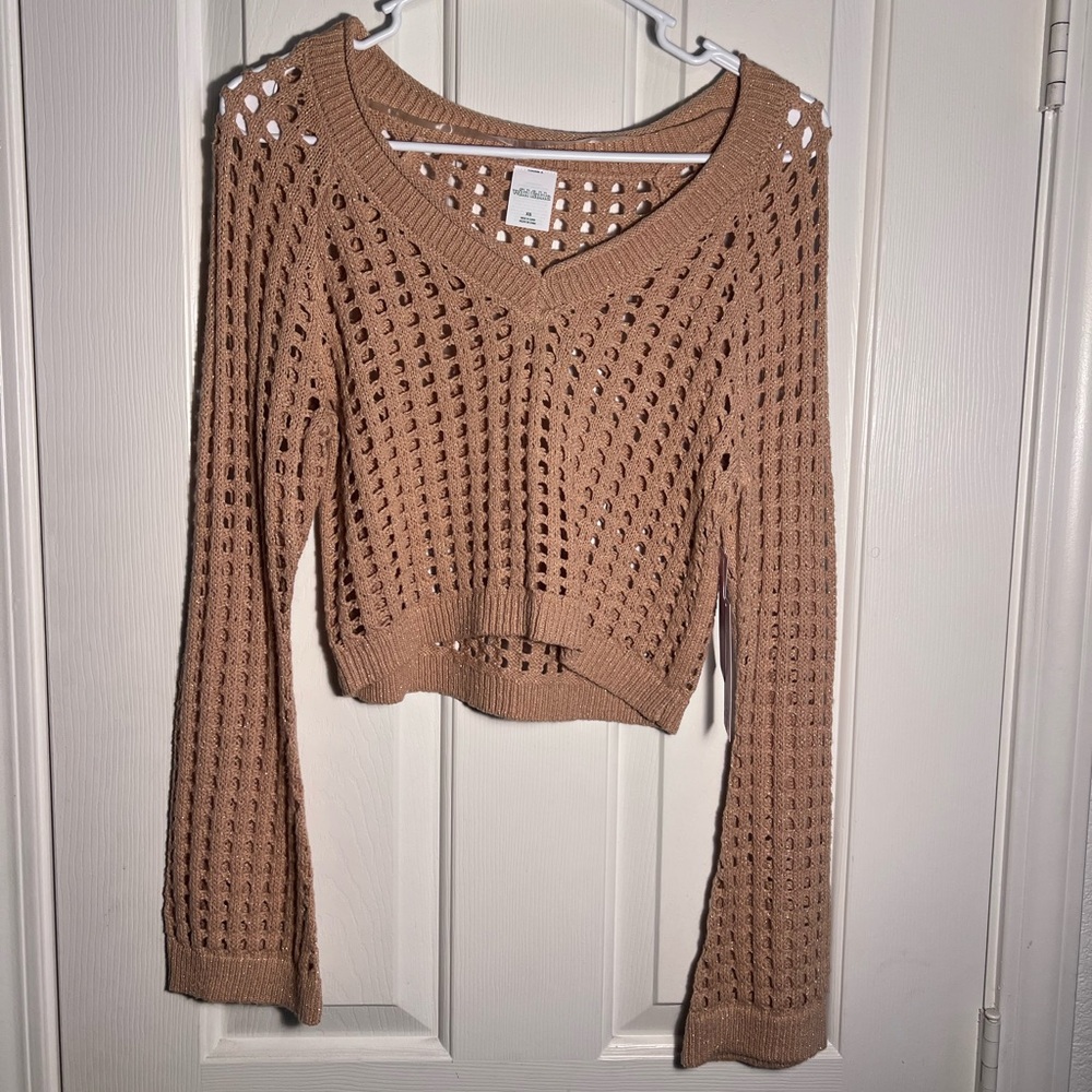 Wild Fable Crochet Long Sleeve Top, Size XS